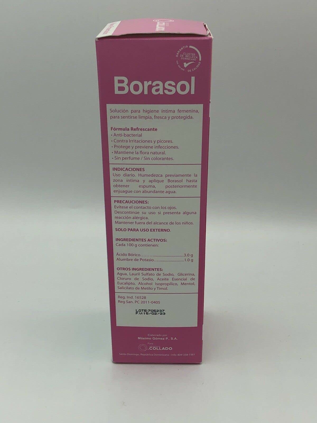 JEANNETTE Borasol Liquid Antiseptic Refreshing Femenine Wash 8 FL. Oz. (240ml)